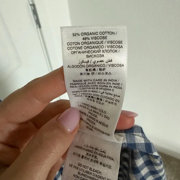 NWT Doen Emmaretta blue gingham medium - Picture 7 of 7